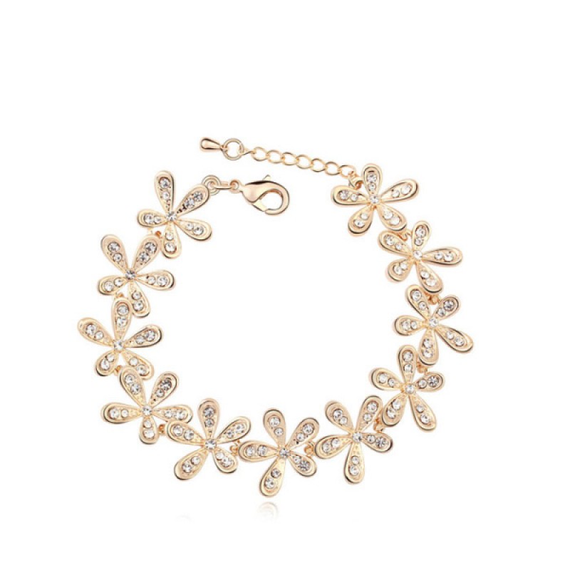 Smile Blossoming White, Champangne Gold Bracelet